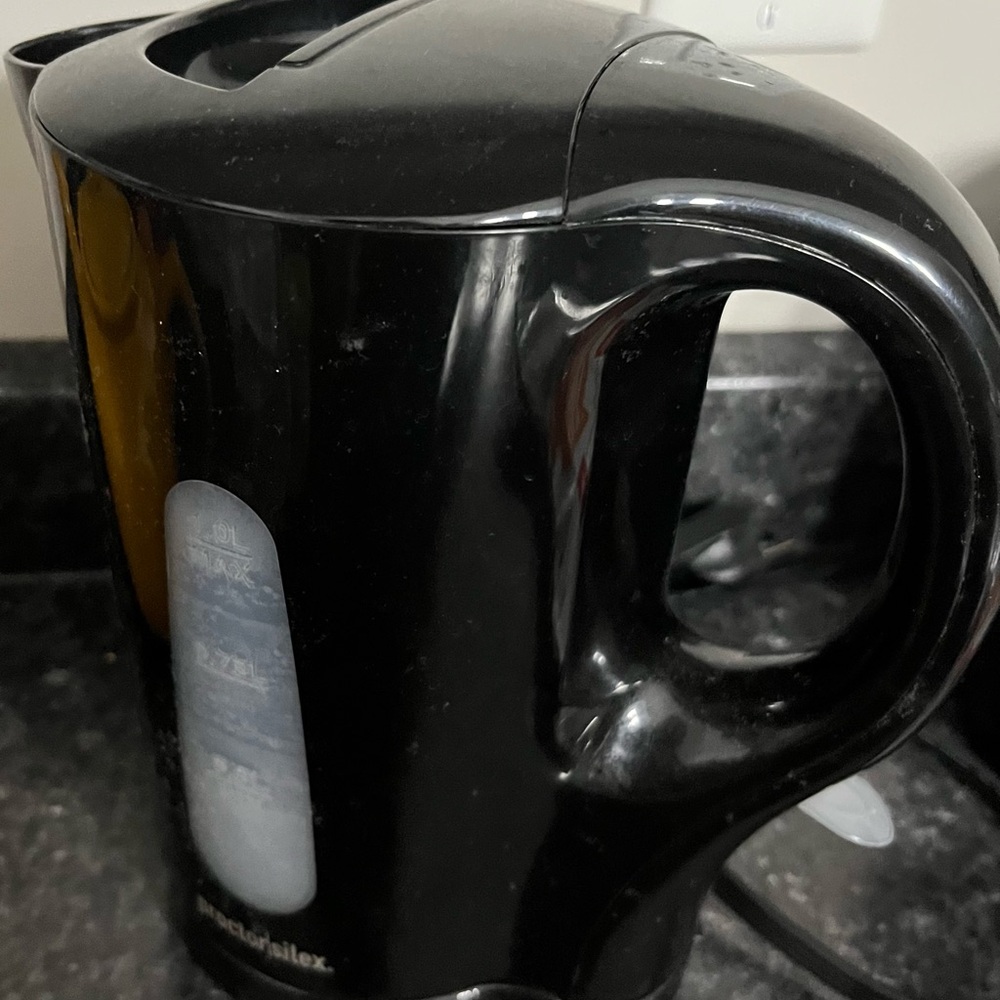 Compact Black Electric Kettle with Water Window